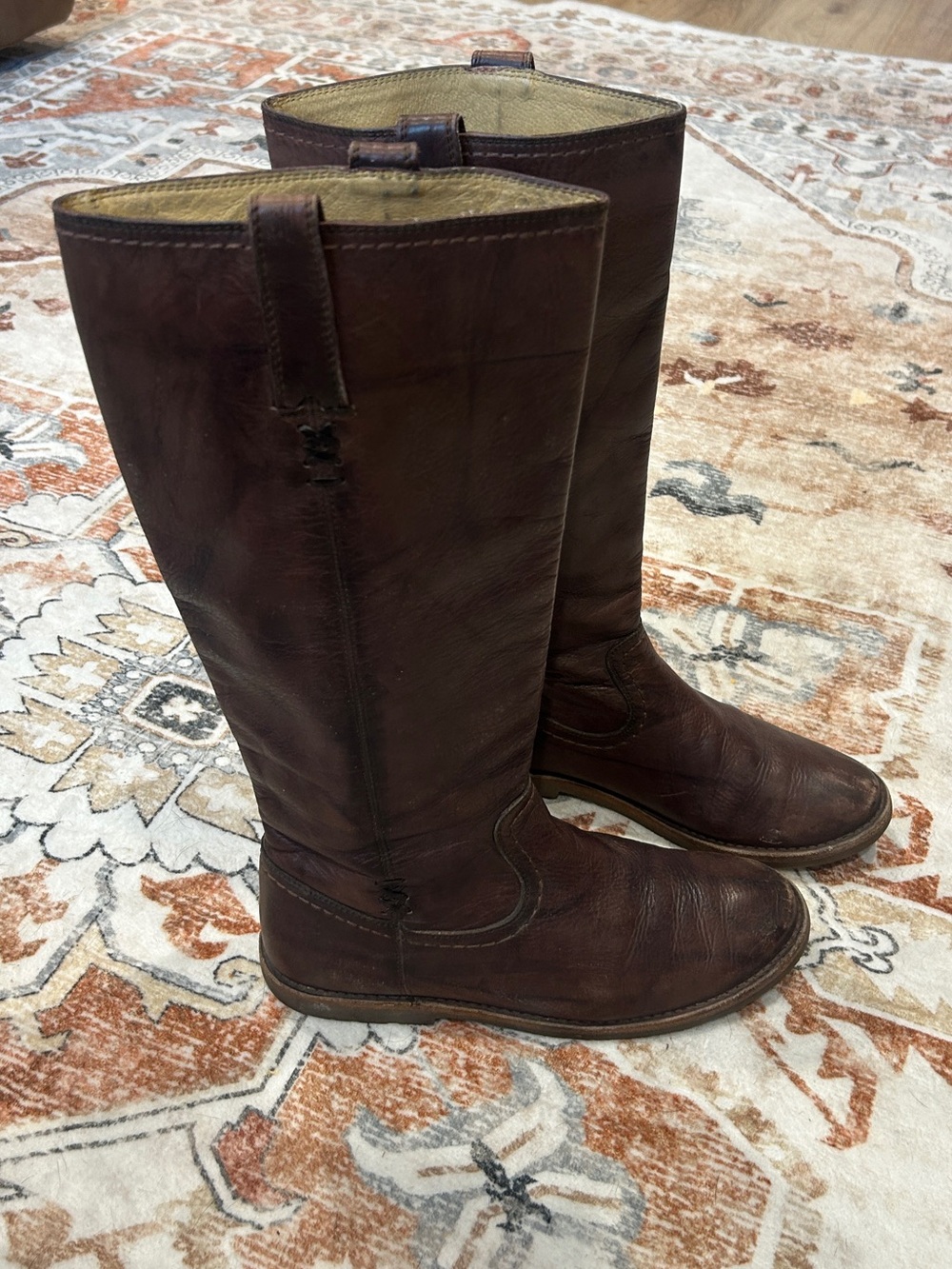 Frye Brown Leather Tall Riding Boots - Picture 3 of 5